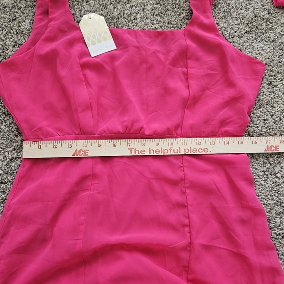 NWT Beyond Words Women's Pink Tie-Strap Tank Dress Size XL Chiffon Barbiecore - Picture 10 of 10